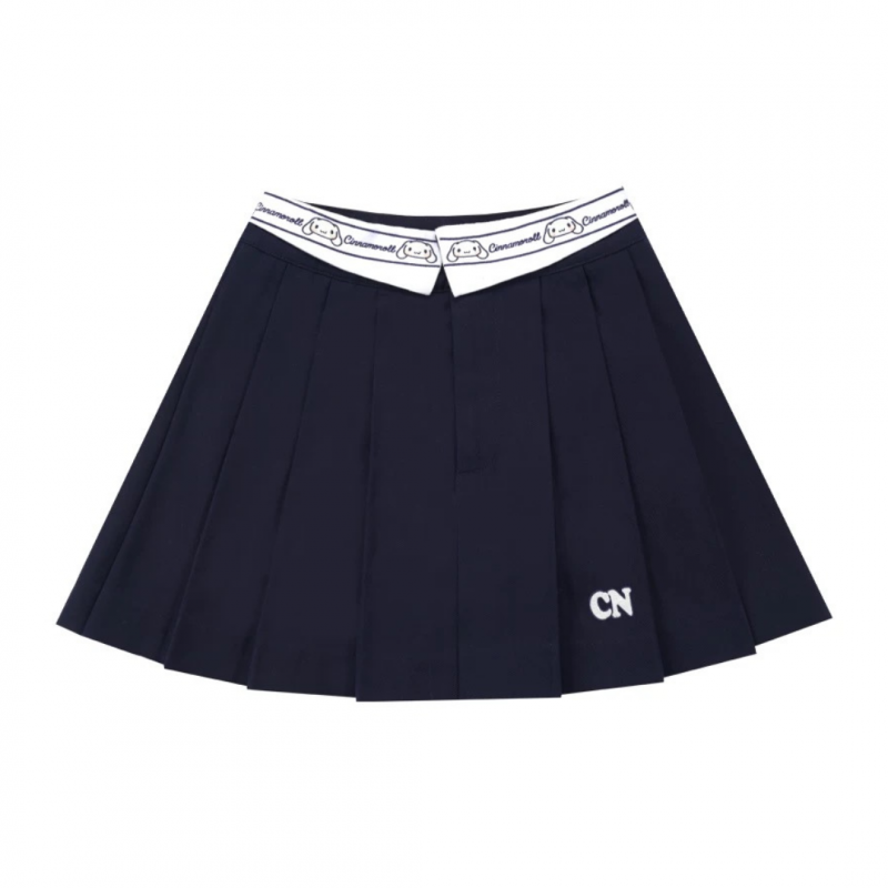 KYOUKO - Sanrio - Cinnamoroll Lapel Collar Pleated A-line Mini Skirt (S - Size)